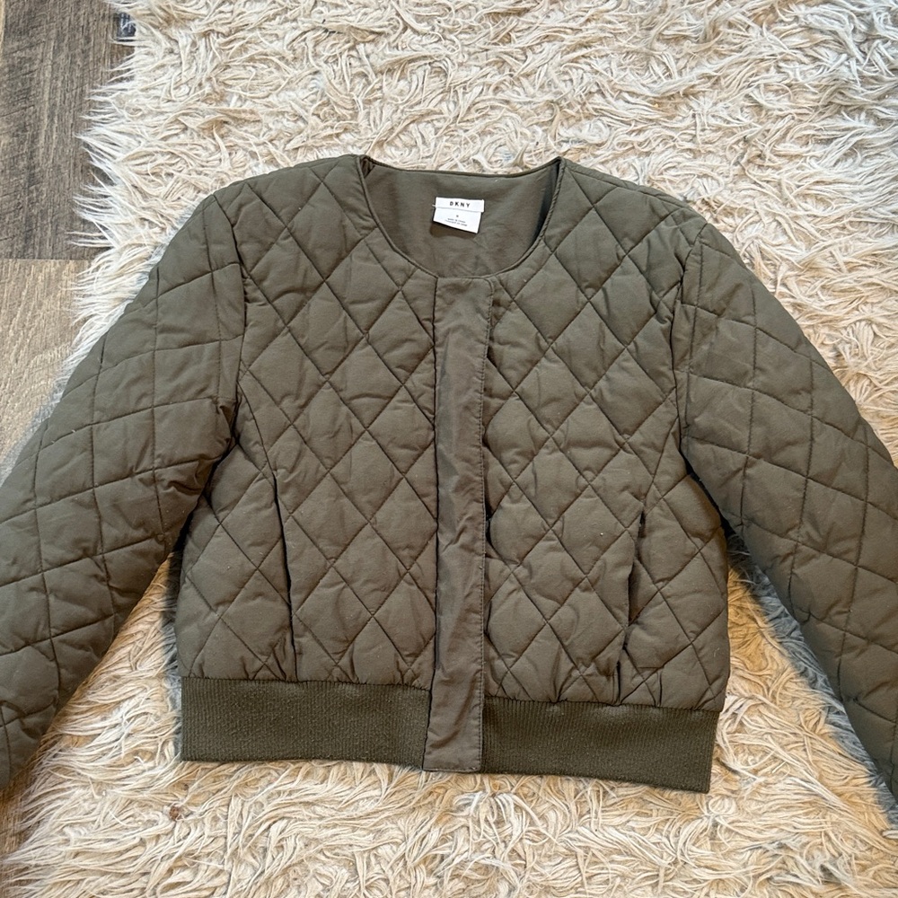 DKNY Olive Quilted Jacket